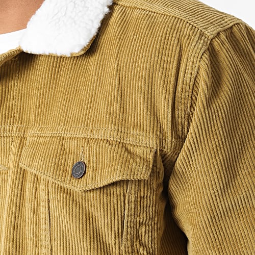 Veste Velours Col Mouton Corduroy Teddy Kaki Clair