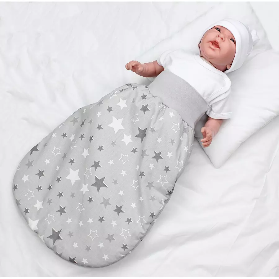 TupTam Baby Strampelsack mit Bund für Mädchen  und Jungen graumelange
