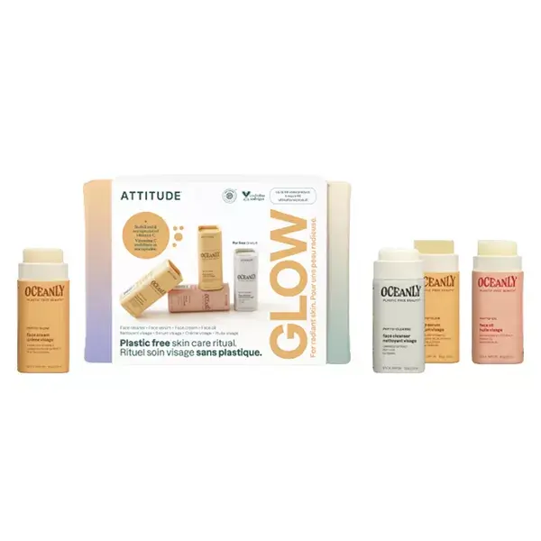 Conjunto de Miniaturas Attitude Oceanly Phyto-Glow (4 x 8,5g) incluindo um óleo facial grátis