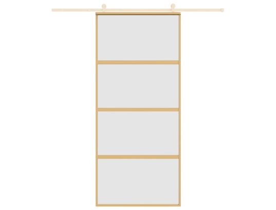 VIDAXL - Porte verre Porte coulissante doré 90x205 cm verre esg dépoli et alumini...