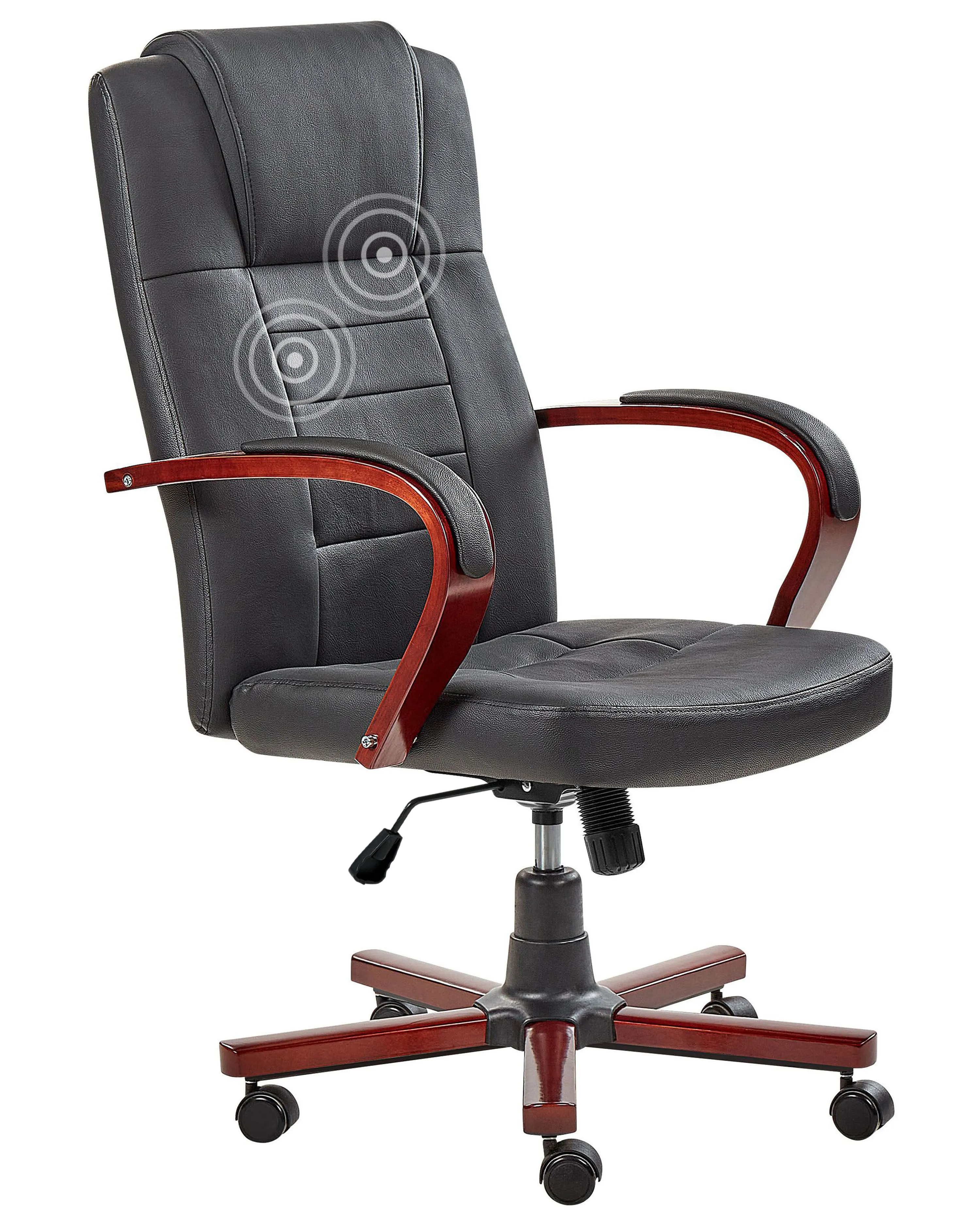Massagestoel DIAMOND met verwarming Leer Zwart