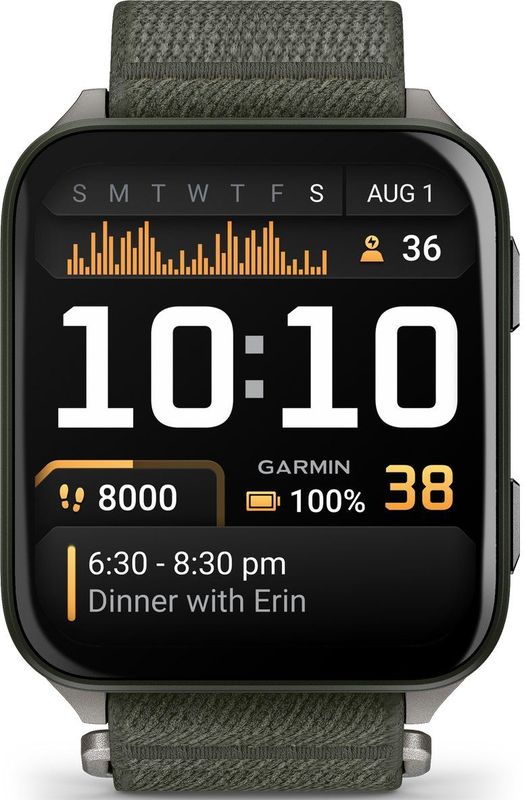 Garmin - Venu X1 - Smartwatch - Groen - AMOLED-display - Titanium Achterkant
