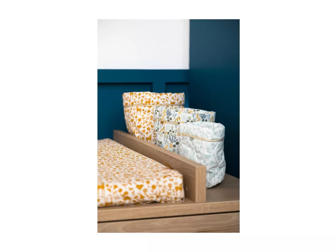 Lot de 3 panières en coton blanc