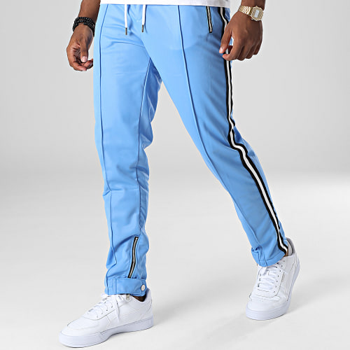 Pantalon Jogging A Bandes LL677 Bleu Clair