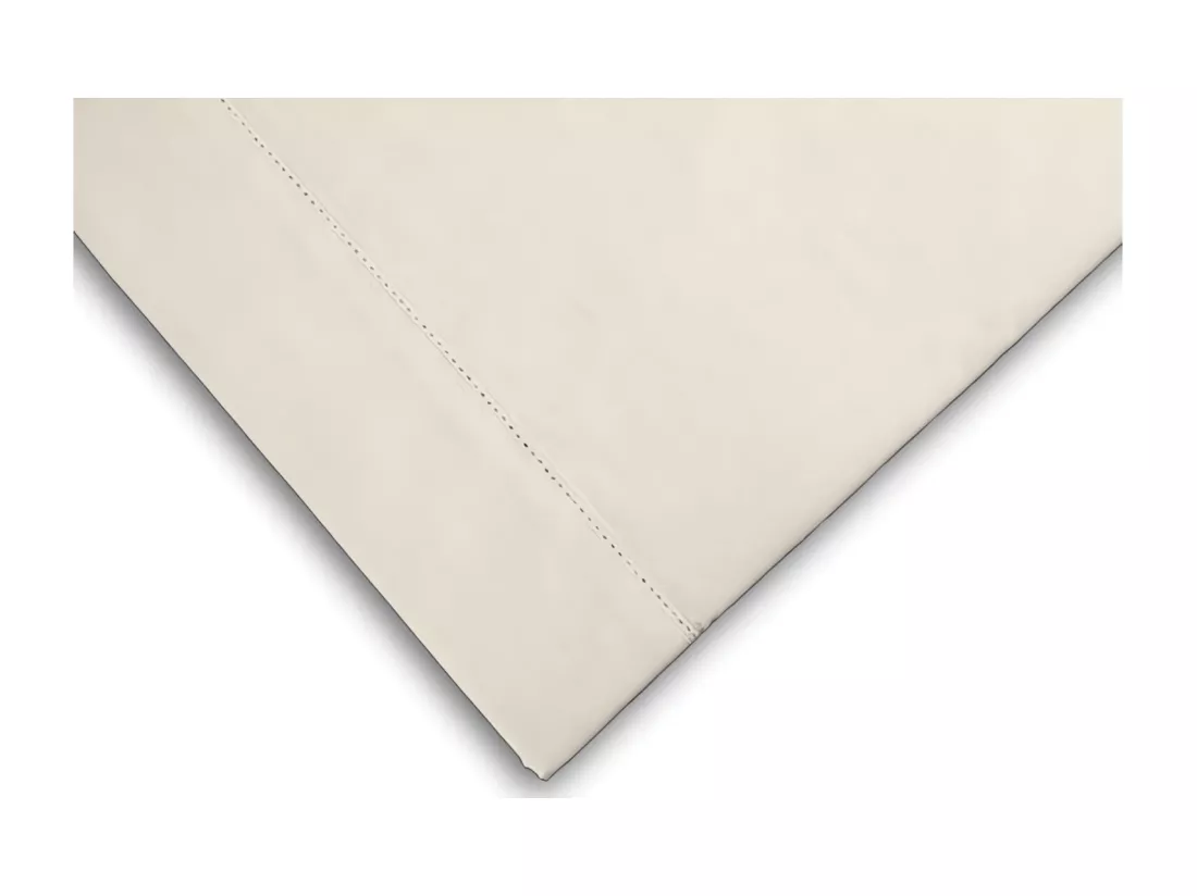 Drap plat en coton percale 180x290 cm CAMILLE ecru, par songe de camille