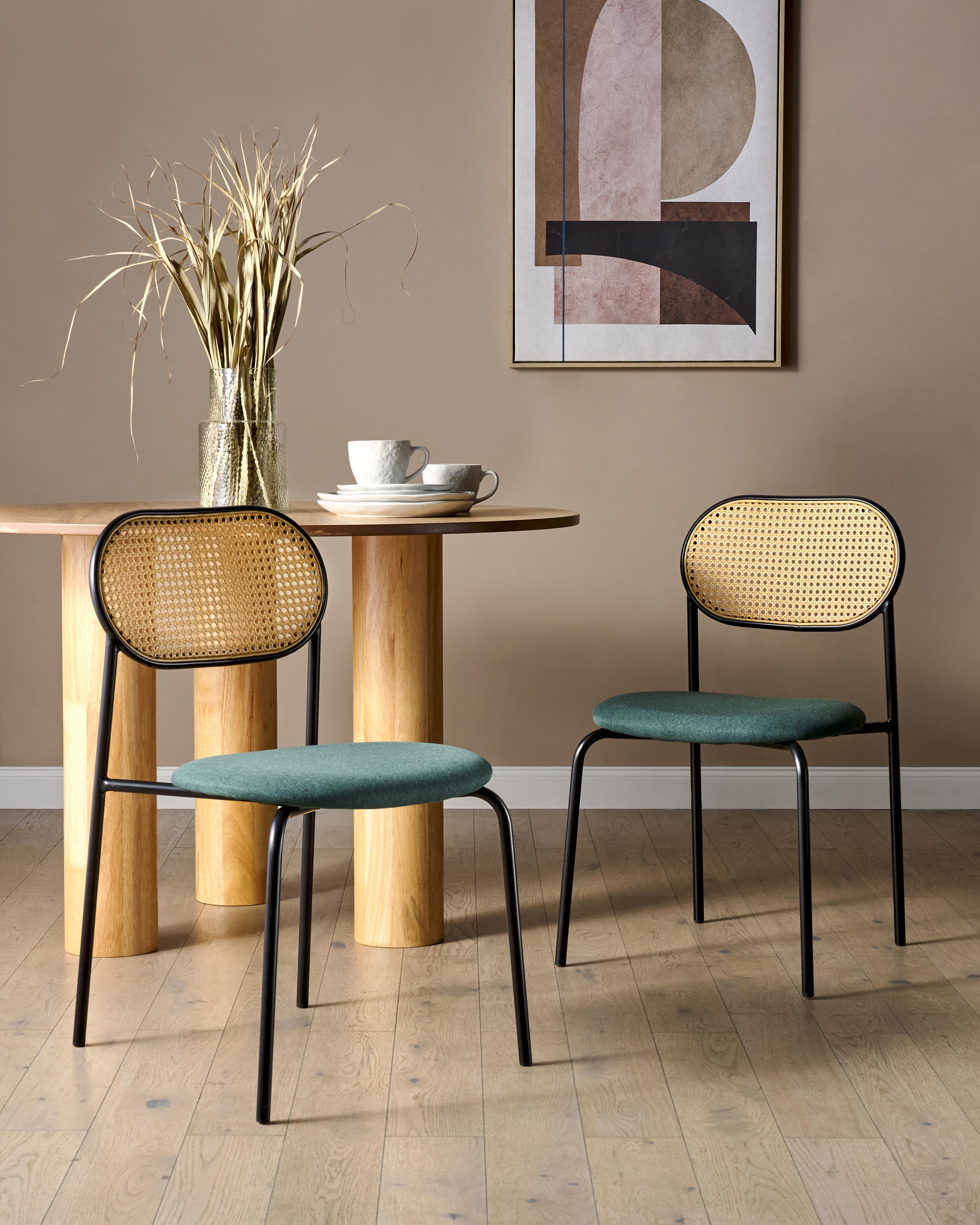 Set van 2 eetkamerstoelen ADAVER Metaal Zwart