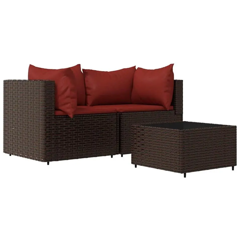 vidaXL - Loungeset - Bruin - Poly rattan