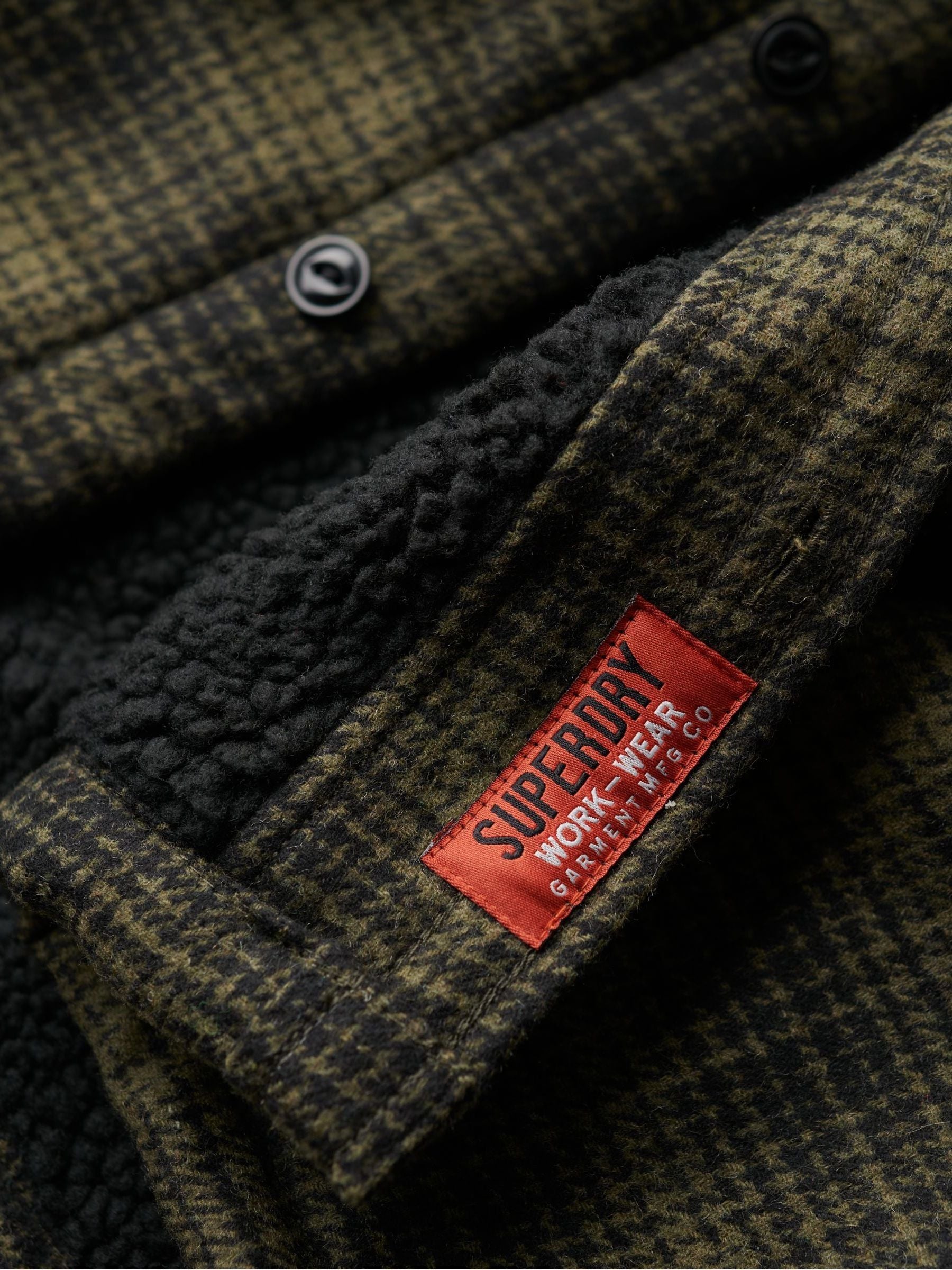 Haze ombré olijf - Superdry Wool Miller overshirt