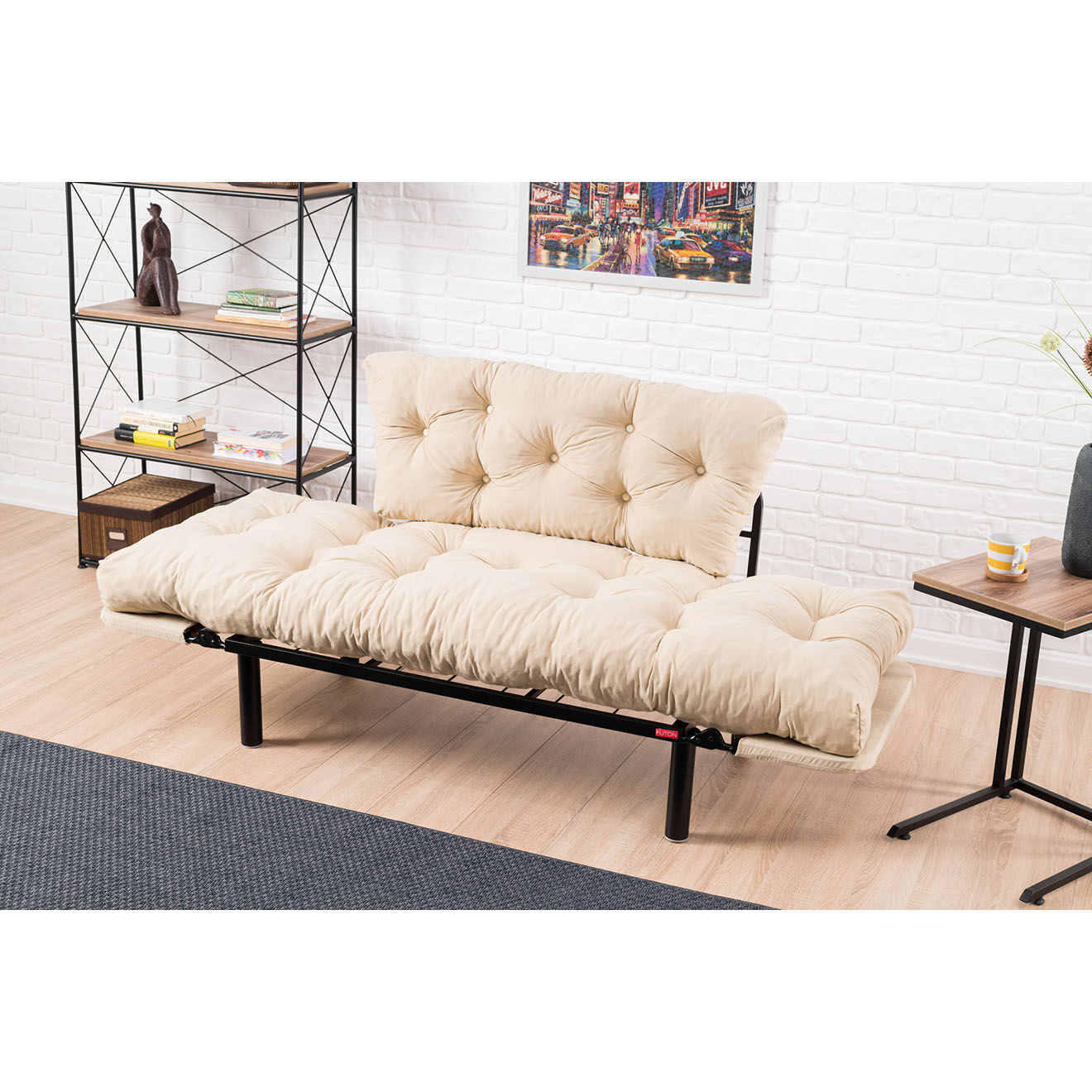 Atelier del Sofa Canapé 2 places convertible Nitta crème - 155x85x73 cm