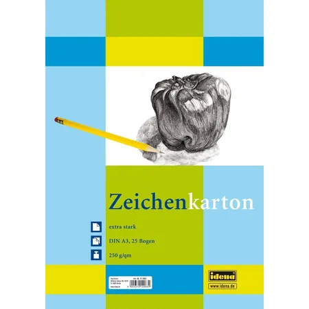 Idena Zeichenkarton A3, 25 Bogen, 250g/qm