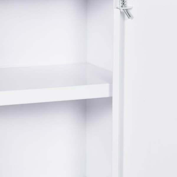 Apotekskap Veggmontert Låsbar 2 Nøkler Stål Hvit 40X15X53,5Cm