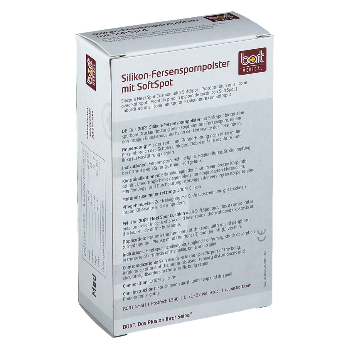 BORT Silikon-Fersenspornpolster mit SoftSpot Gr. L