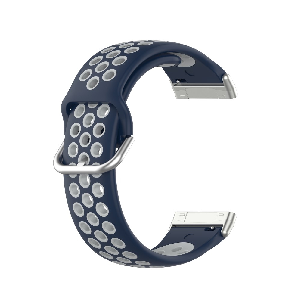 Fitbit Versa 3 / Sense Silikon Armband Dual Color (Gelenkumfang 155-235mm) - Dunkelblau / Grau