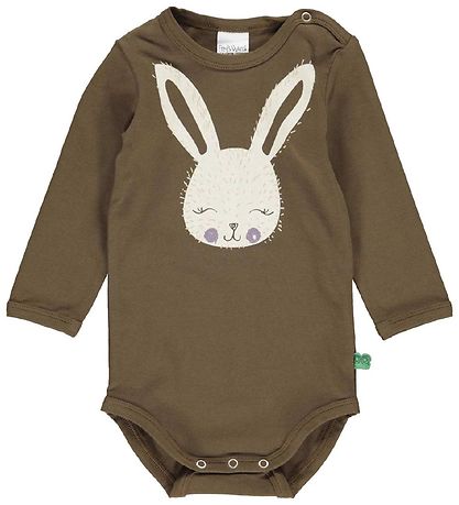 Freds WoRød Body l/æ - Rabbit Font - Brown Mist m. Print