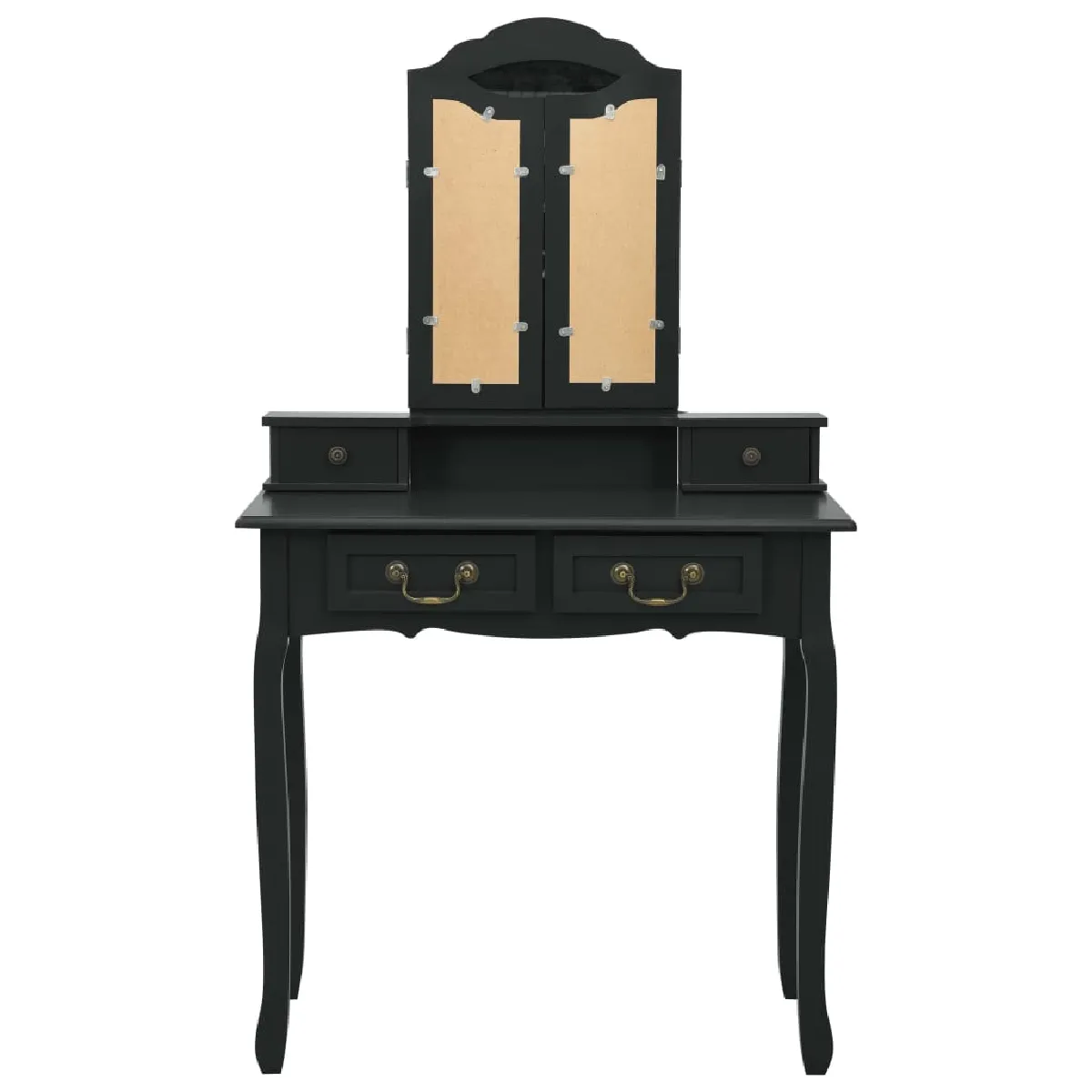 vidaXL Ensemble Coiffeuse et Tabouret - Noir