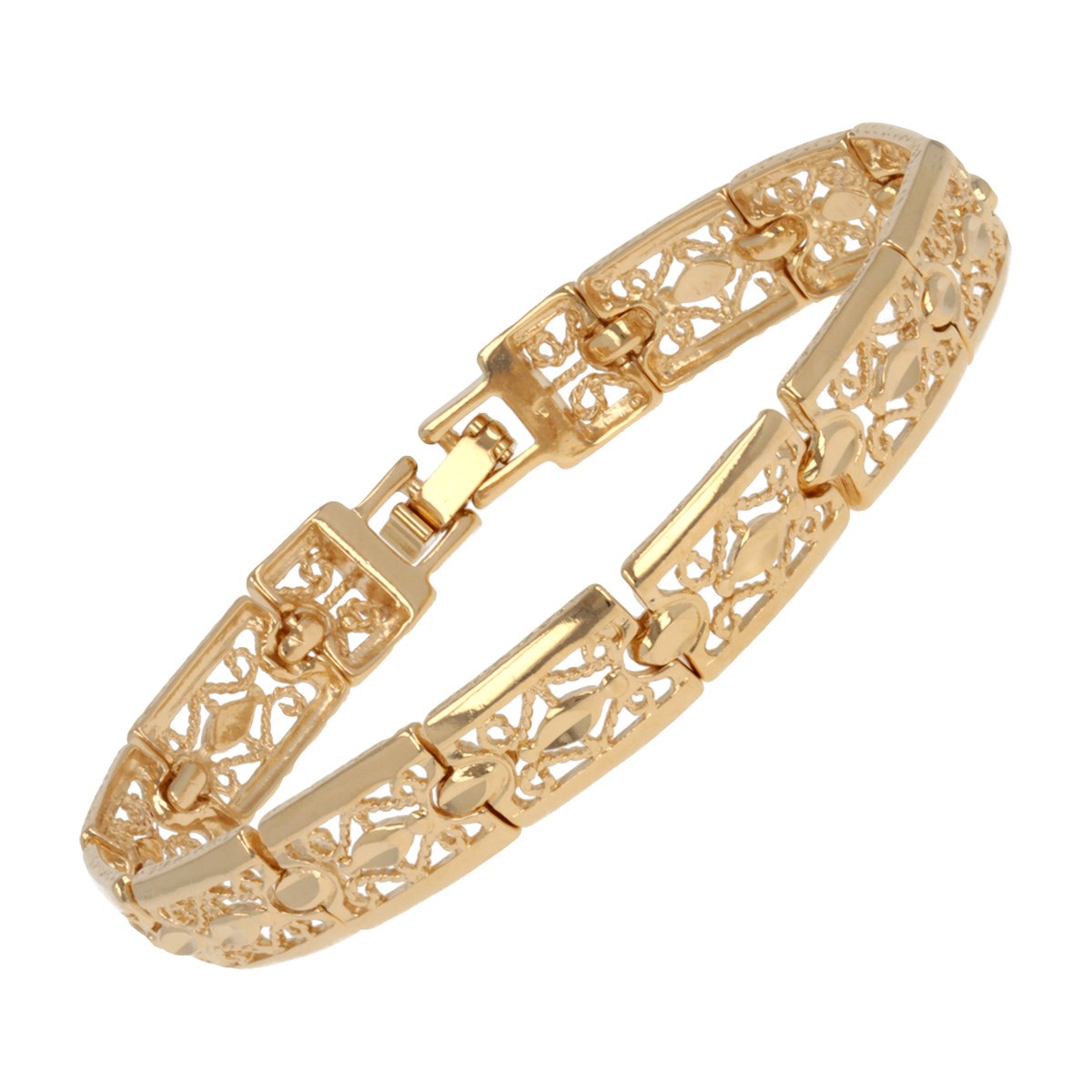 Bracelet plaqué or filigrané 20cm