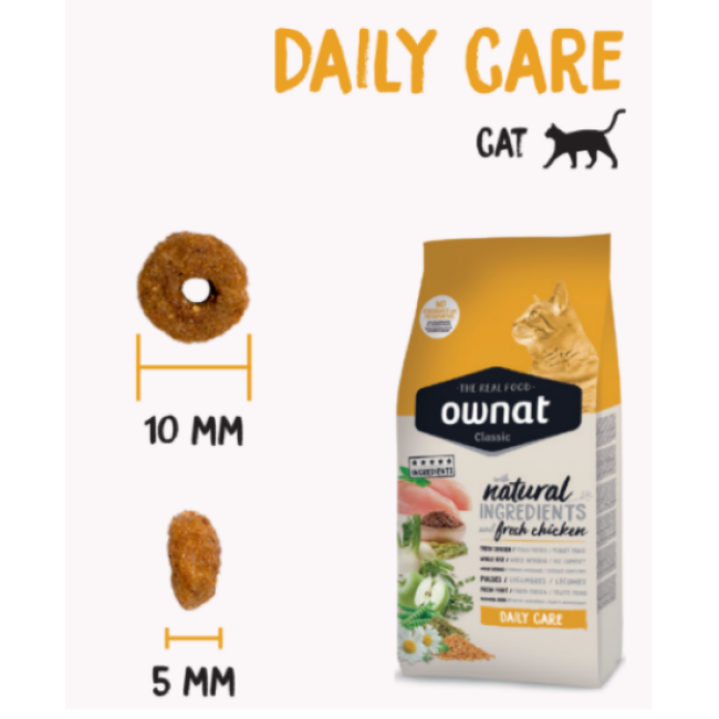 Croquettes Ownat Classic Daily Care pour chat adulte