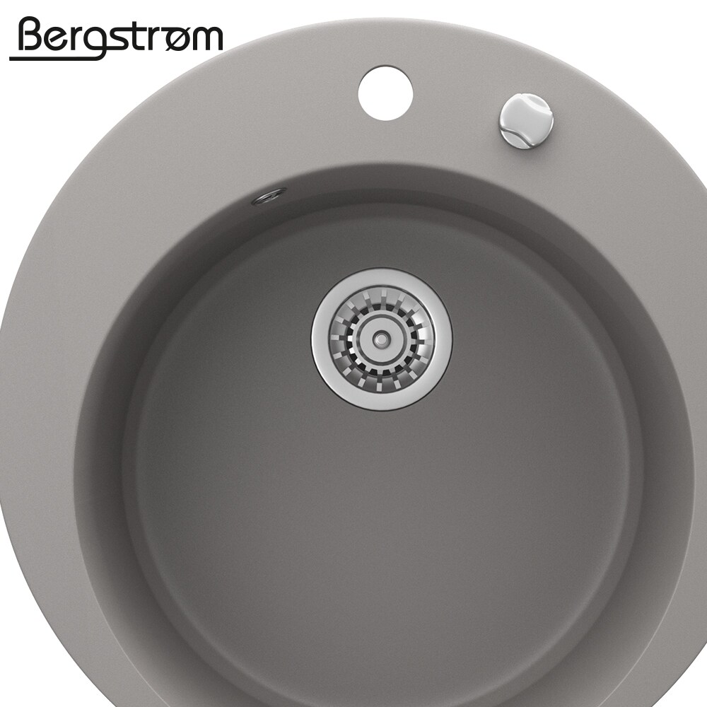 Bergström Granit Spüle Küchenspüle Einbauspüle Spülbecken Rund 505mm Beton