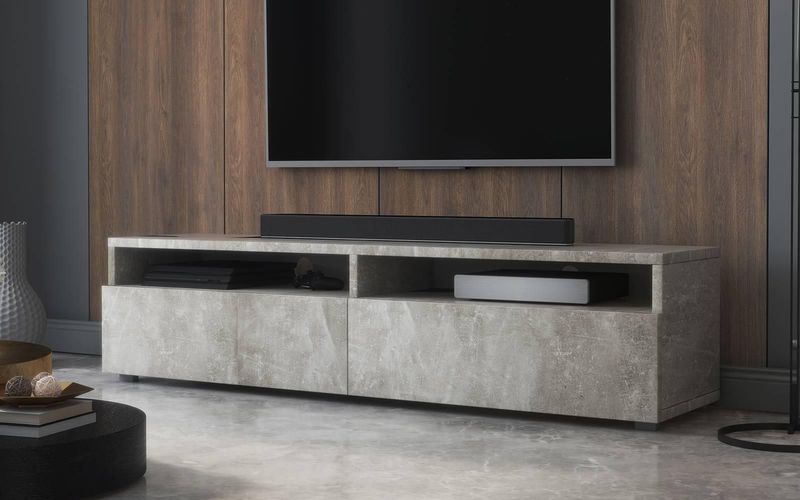 NADUVI - Mathias - TV-Meubel - Steengrijs - Spaanplaat - 140x31x30 cm