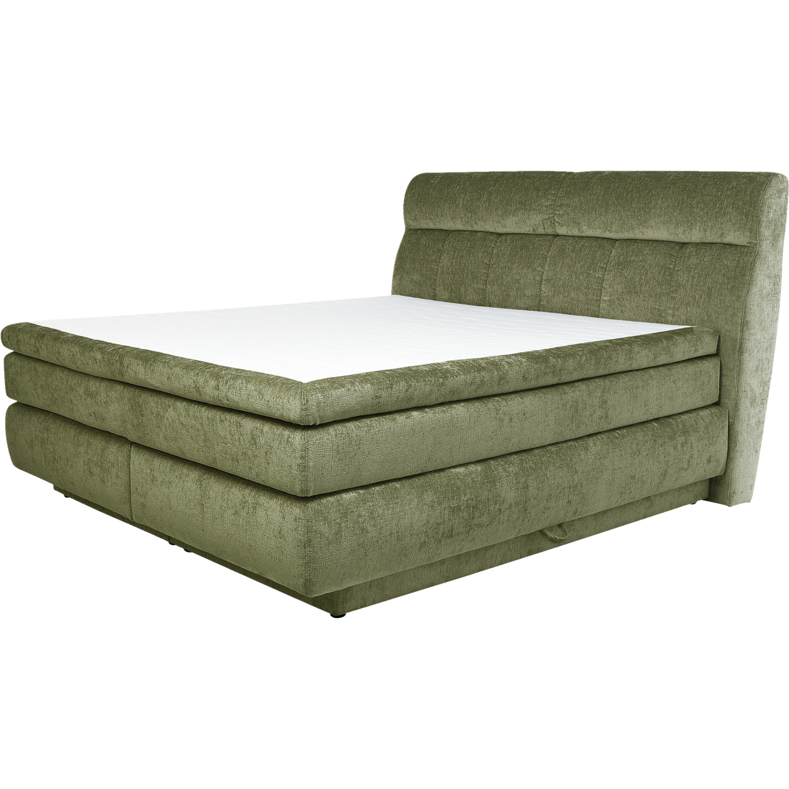 Boxspringbett Queen Stoff Chenille 180 x 200 cm, mit Bettkasten grün