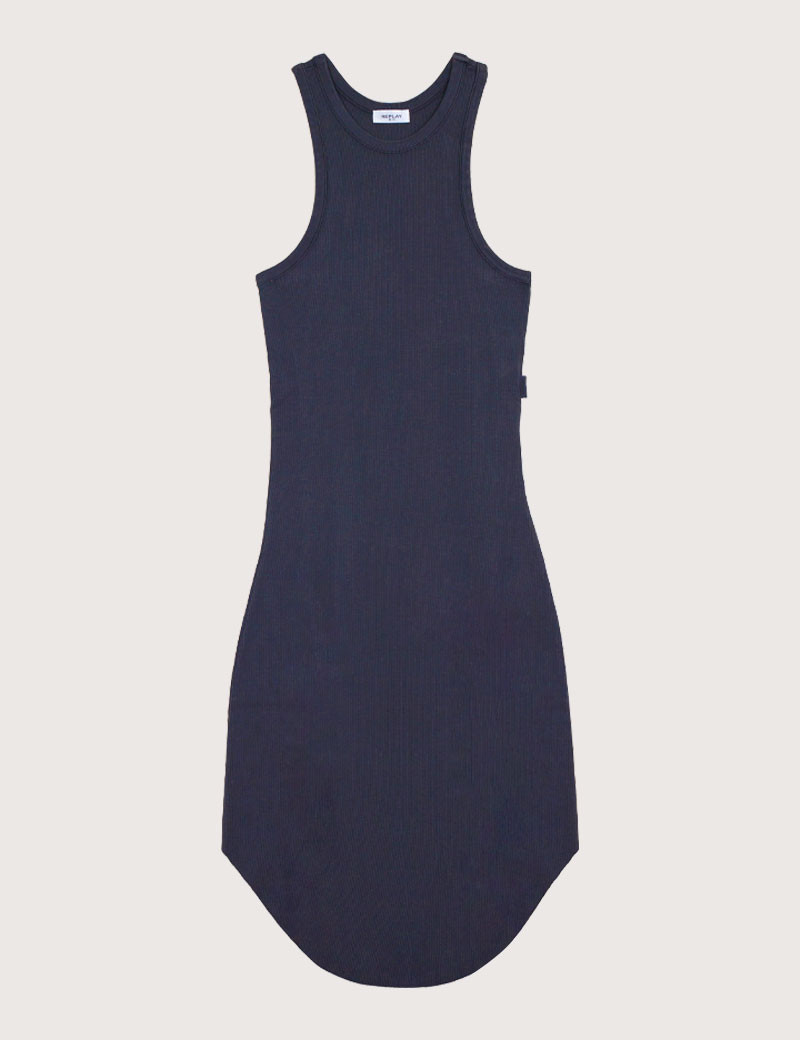 REPLAY ROBE SANS MANCHES SLIM BLEUE DENIM