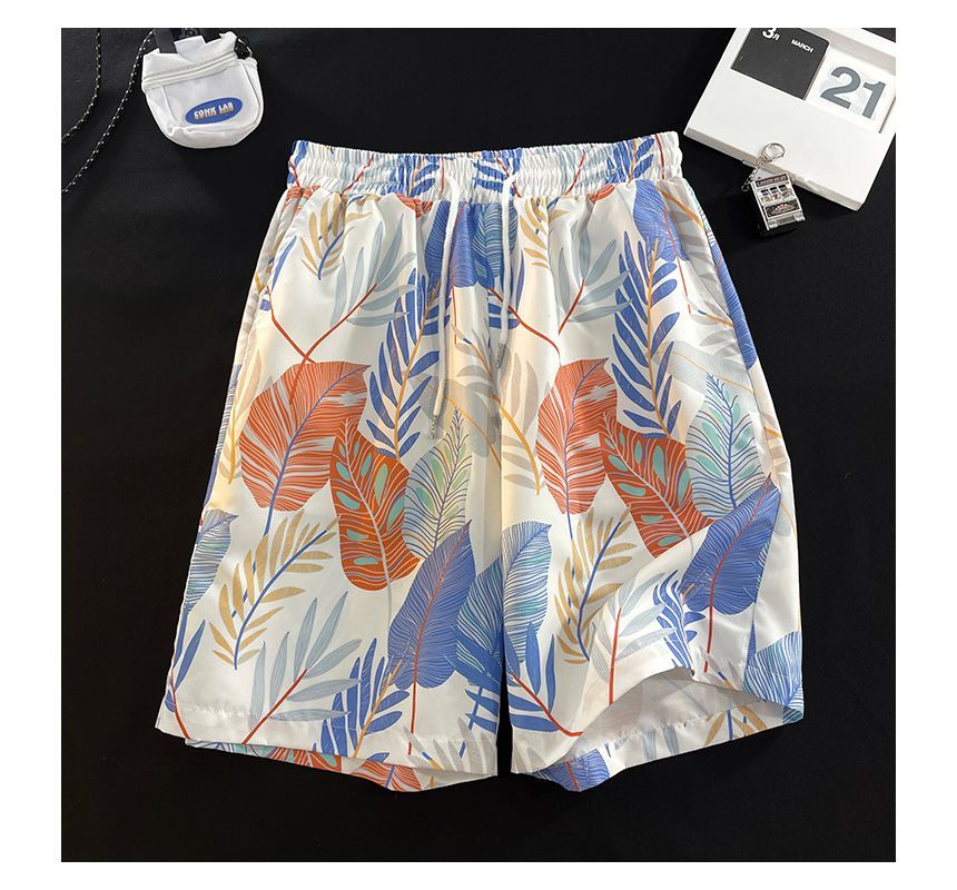 Diphon - Mid-rise shorts met bladprint