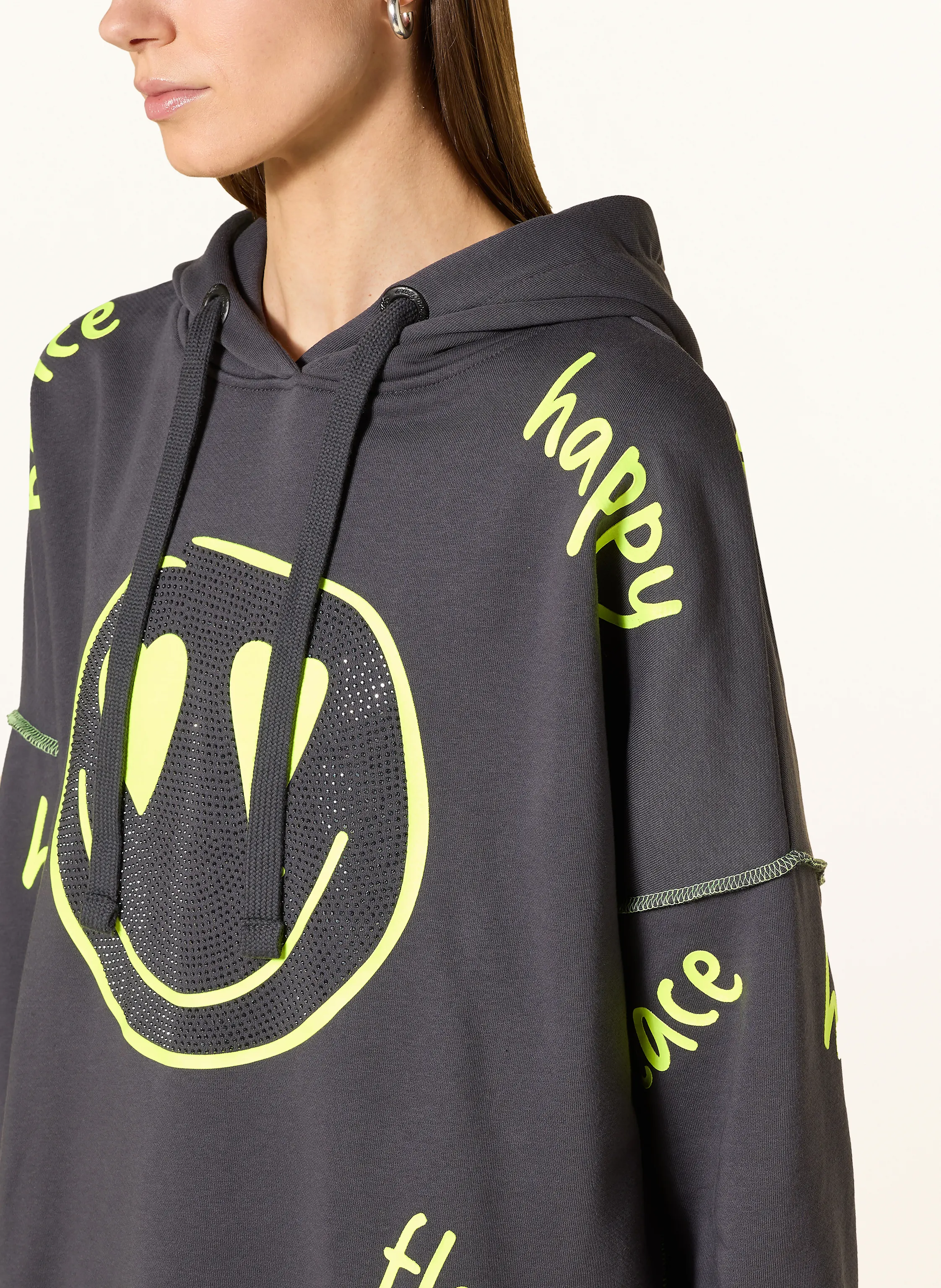 miss goodlife Hoodie mit Schmucksteinen