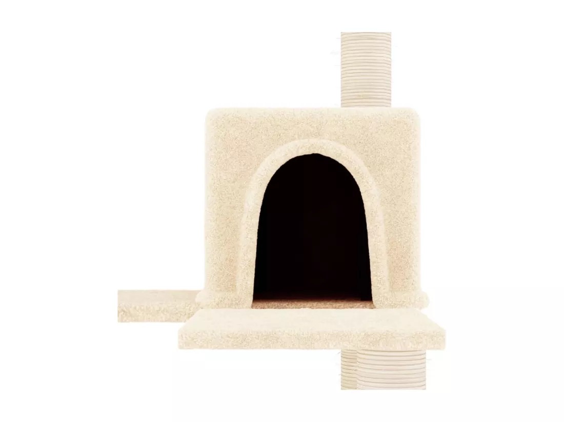Arbre à chat avec griffoirs en sisal Crème 153 cm
