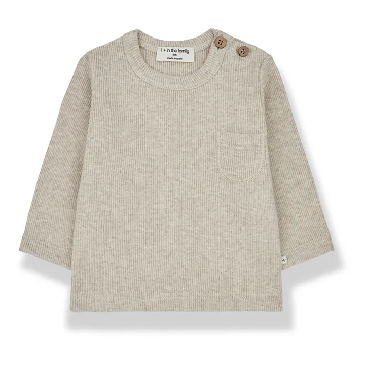 1+ in the family T-Shirt Côtelé Unai | Beige