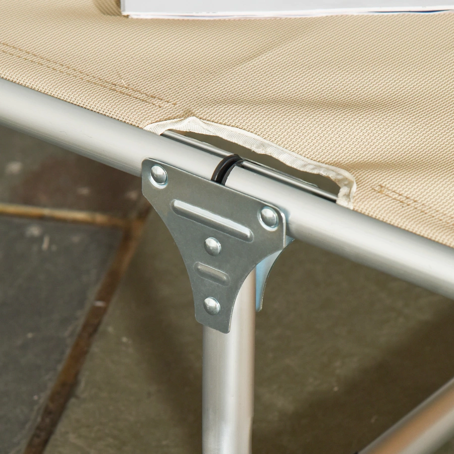Outsunny Gartenliege 5-stufig verstellbar beige