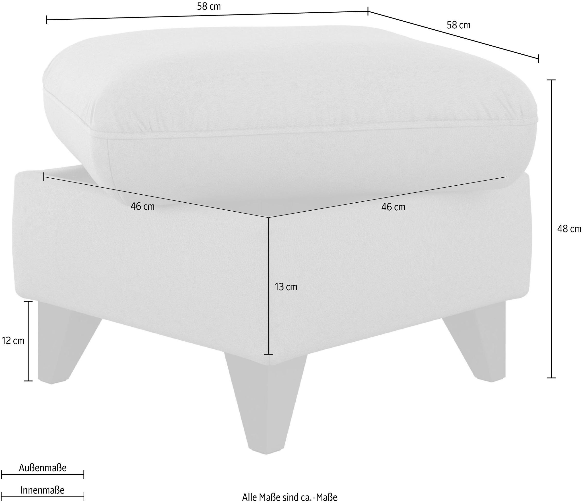 sit&more Stauraumhocker »Mellum« mit Stauraum und wengefarbenen Holzfüssen