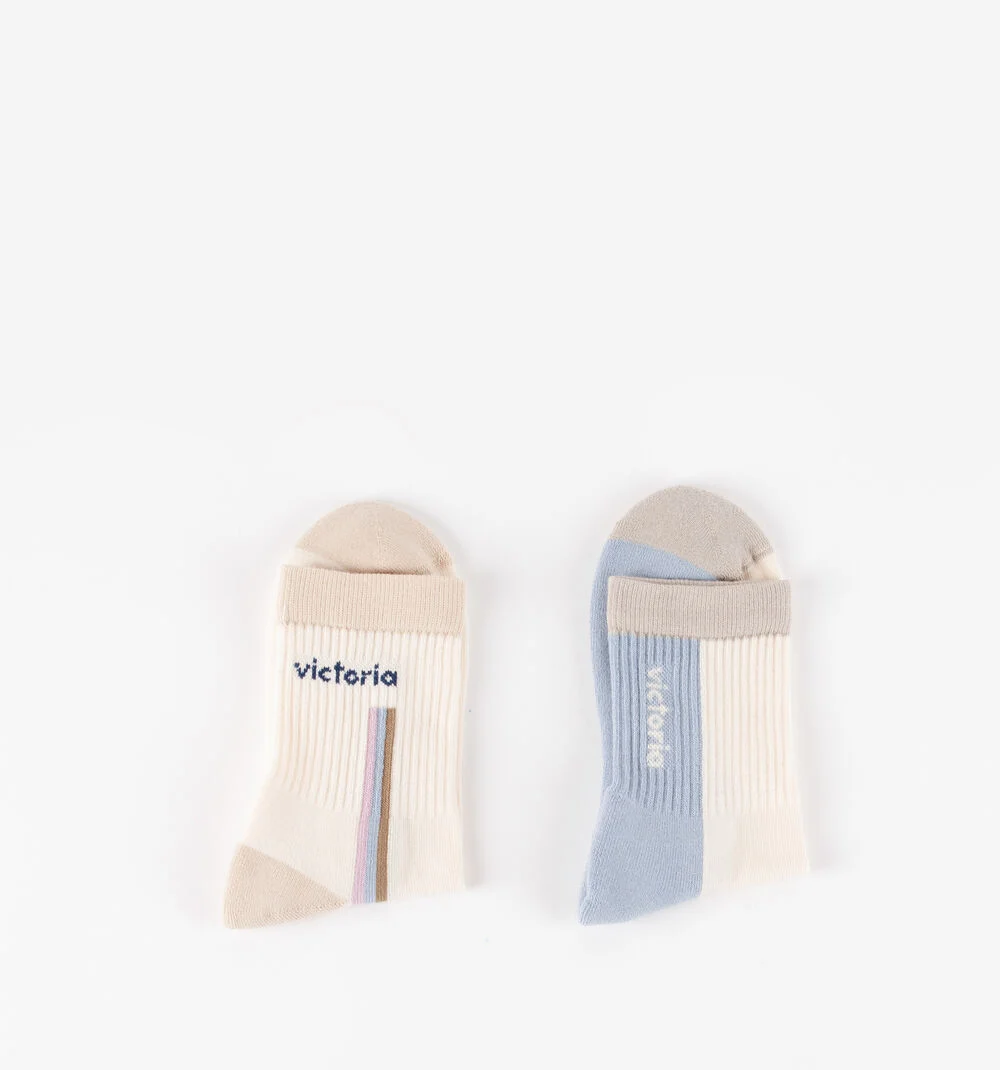 CHAUSSETTES COTON BICOLORESAZUL