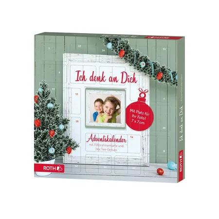 Roth Adventskalender Fotorahmen, 24x Teegenuss mit ganz persönlicher Foto Widmung