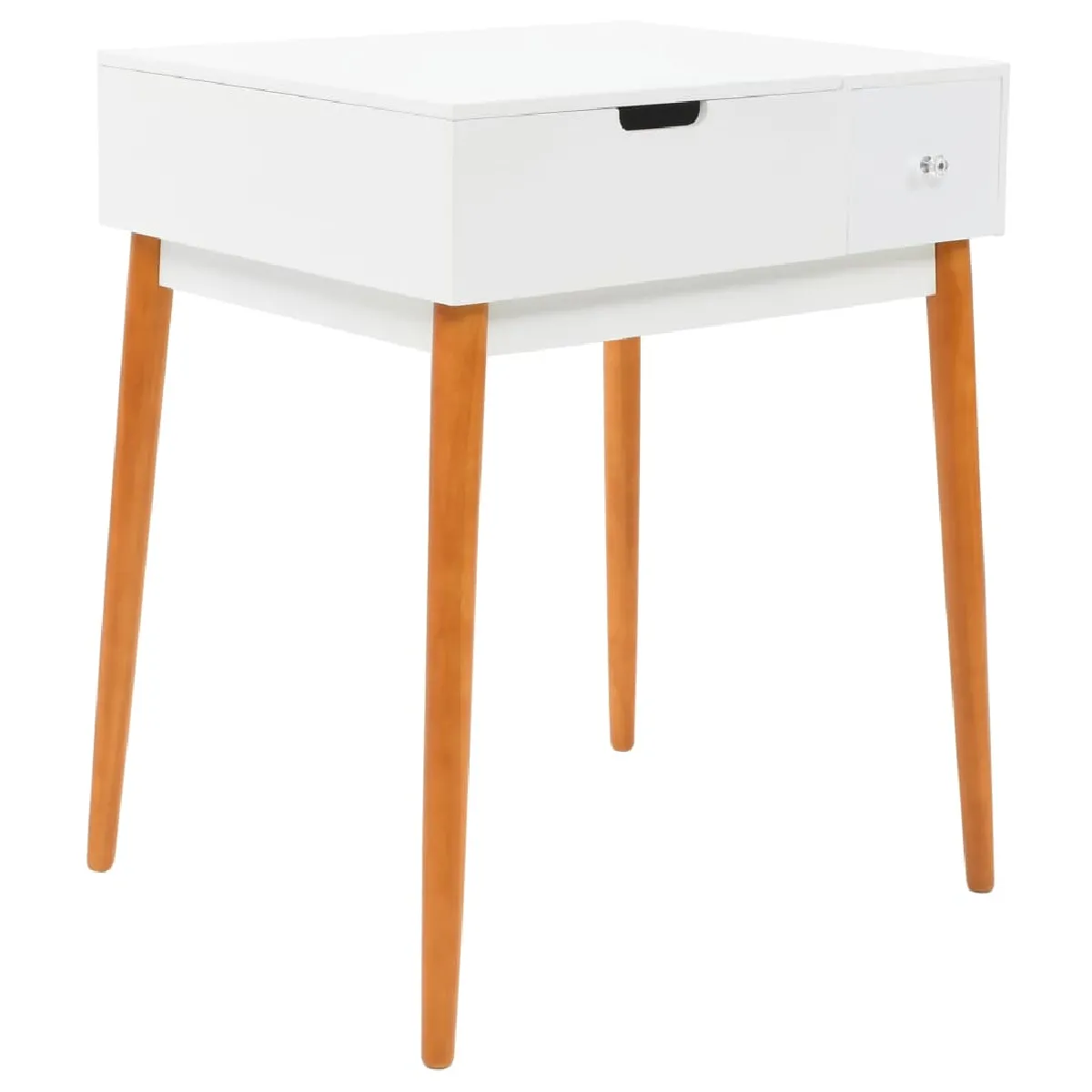vidaXL Coiffeuse avec miroir - Blanc et marron