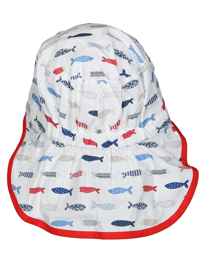 Schirmmütze FISCHE mit Nackenschutz in weiß
