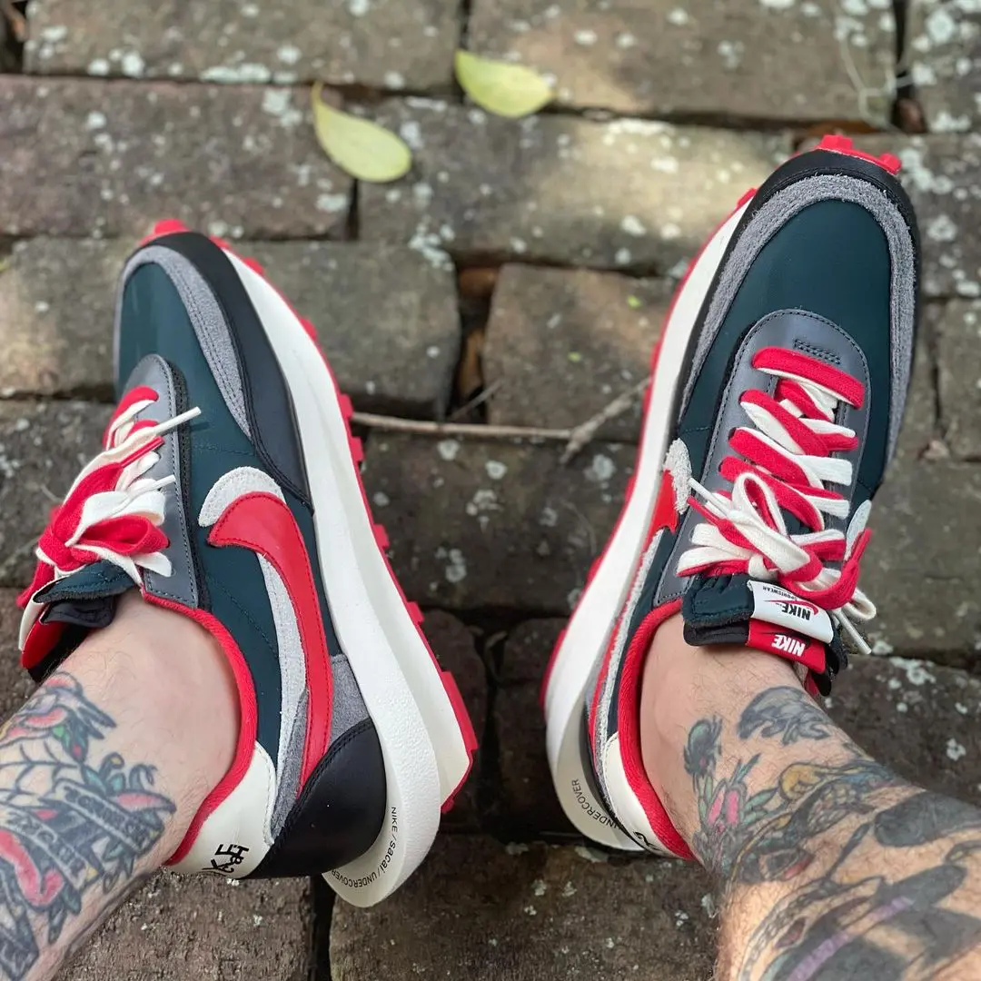 Nike LD Waffle sacai Undercover Midnight Spruce University Red