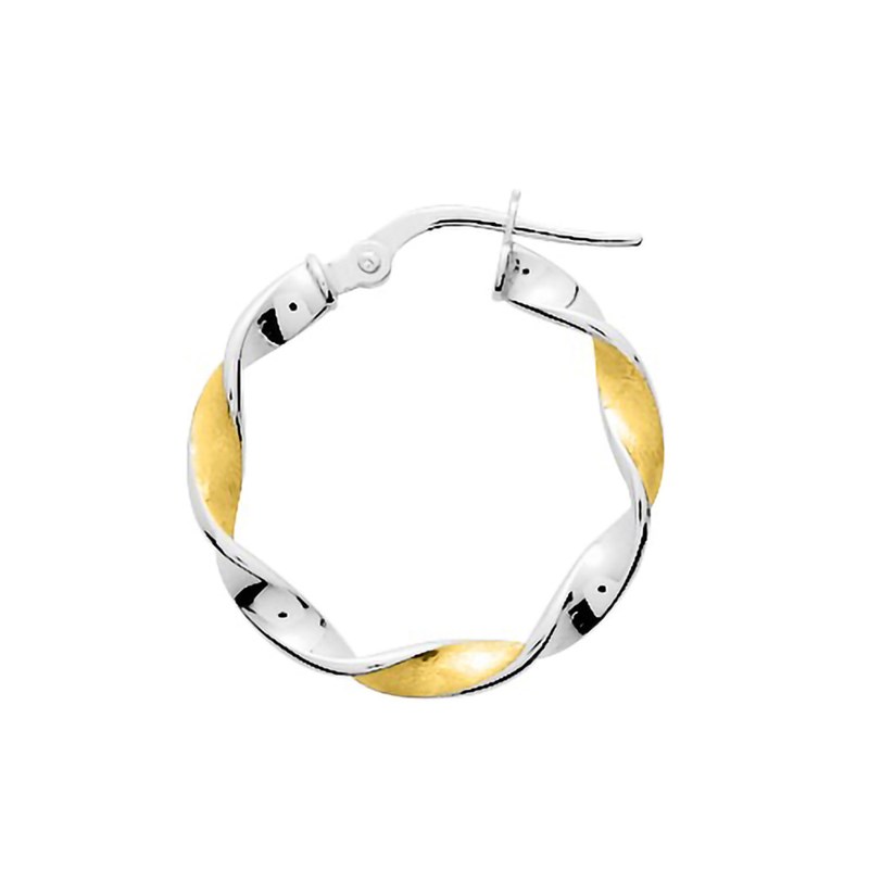 Créoles bicolores Femme - Or 18 Carats - Diamètre 15mm