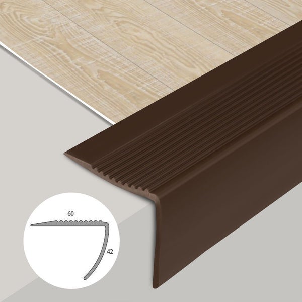 Traprandprofiel Seattle - Traprandprofiel Bruin 60 x 42 x 1200 mm