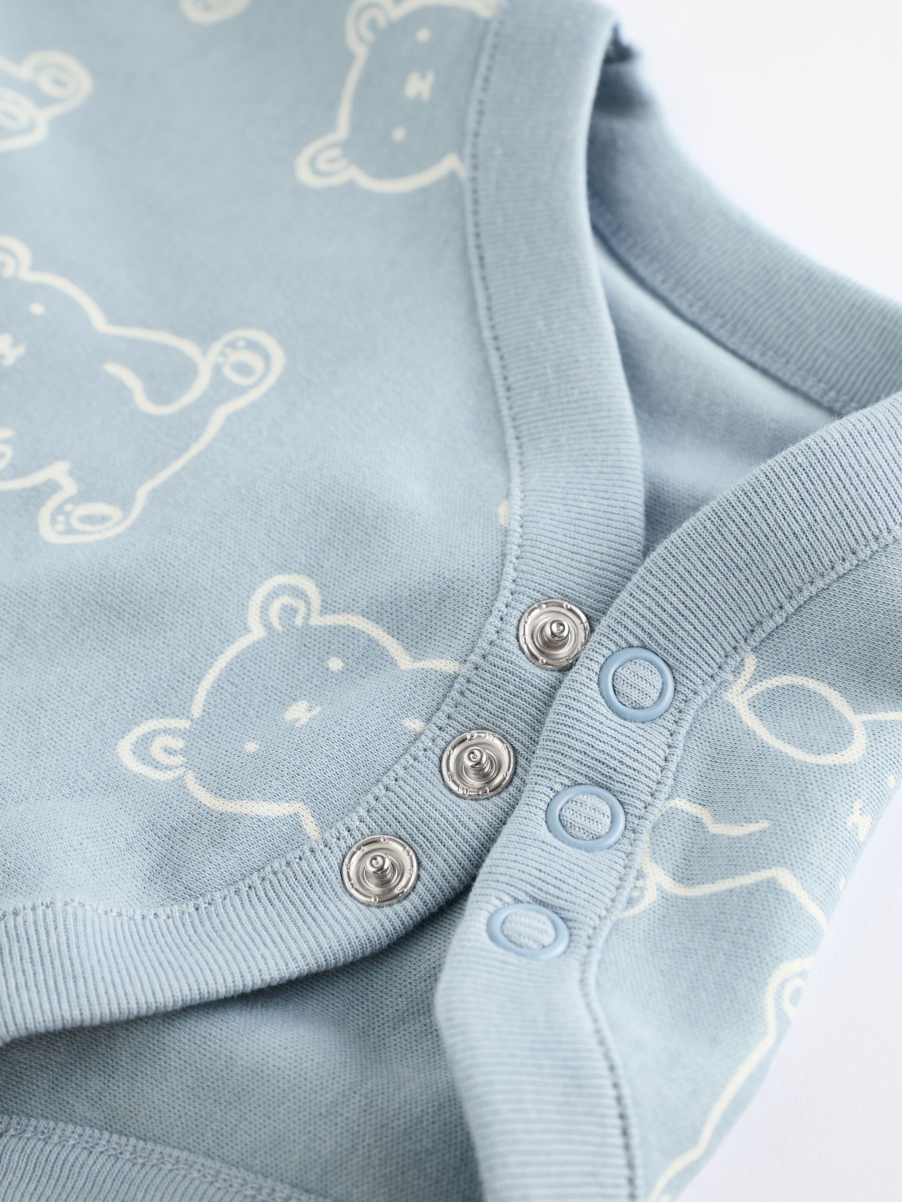 Babyblauw - Set van 5 rompertjes met lange mouwen