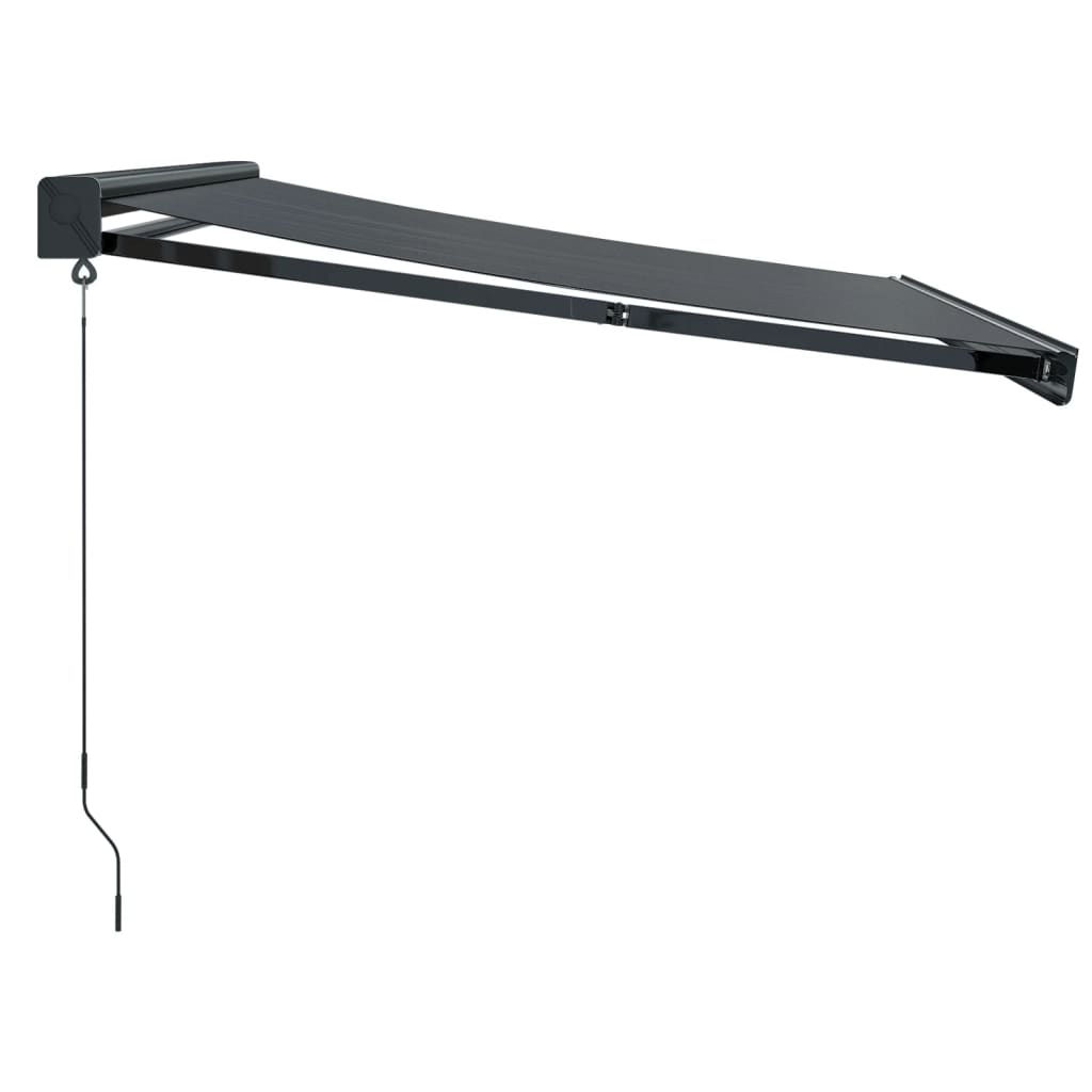 Auvent rétractable anthracite 3x2,5 m tissu et aluminium