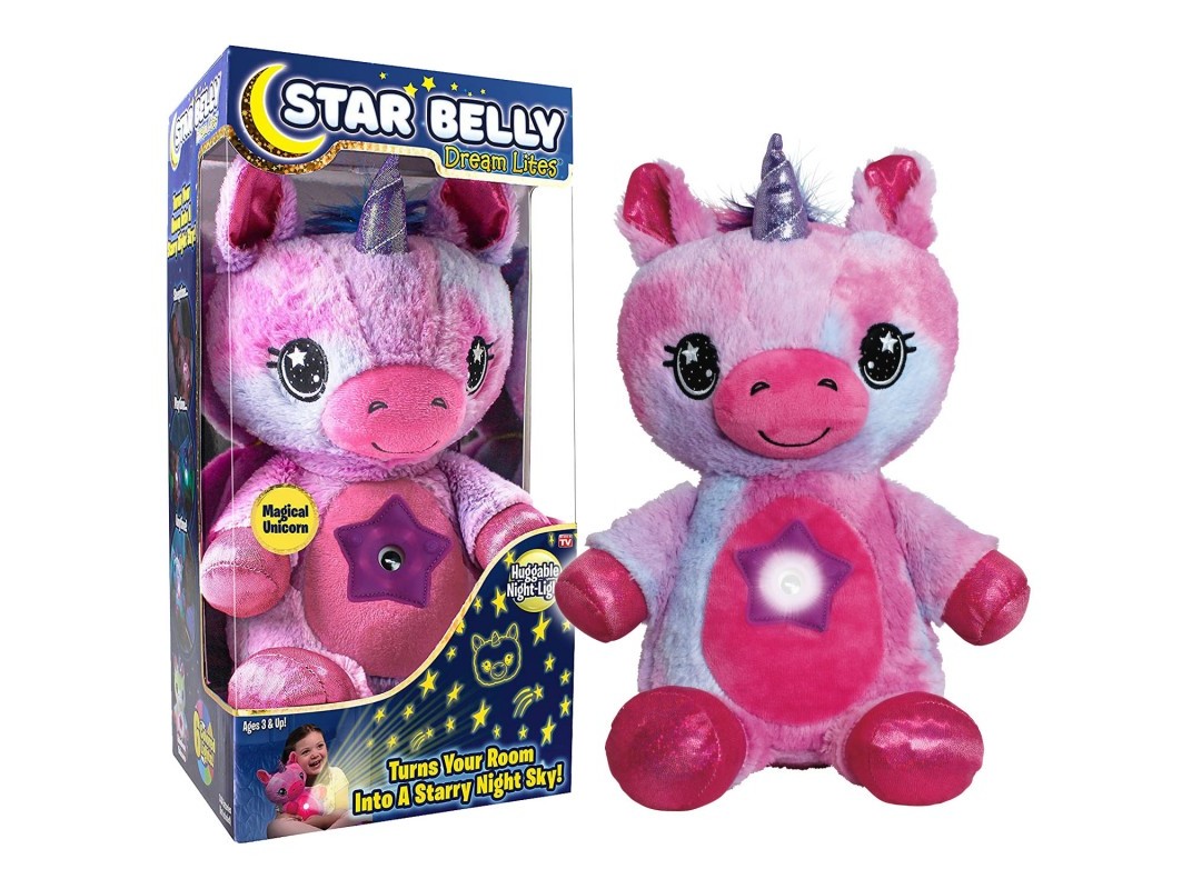 PELUCHE UNICÓRNIO STAR BELLY PROJETOR LUZ