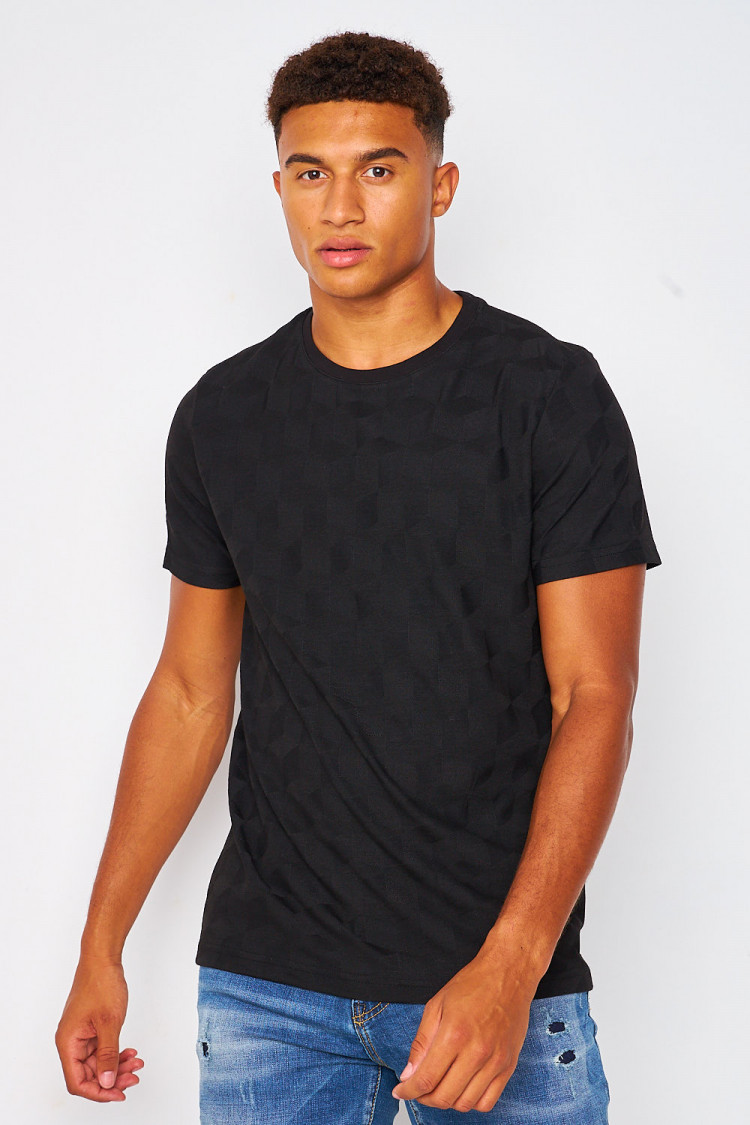 T-shirt noir imprimé graphique