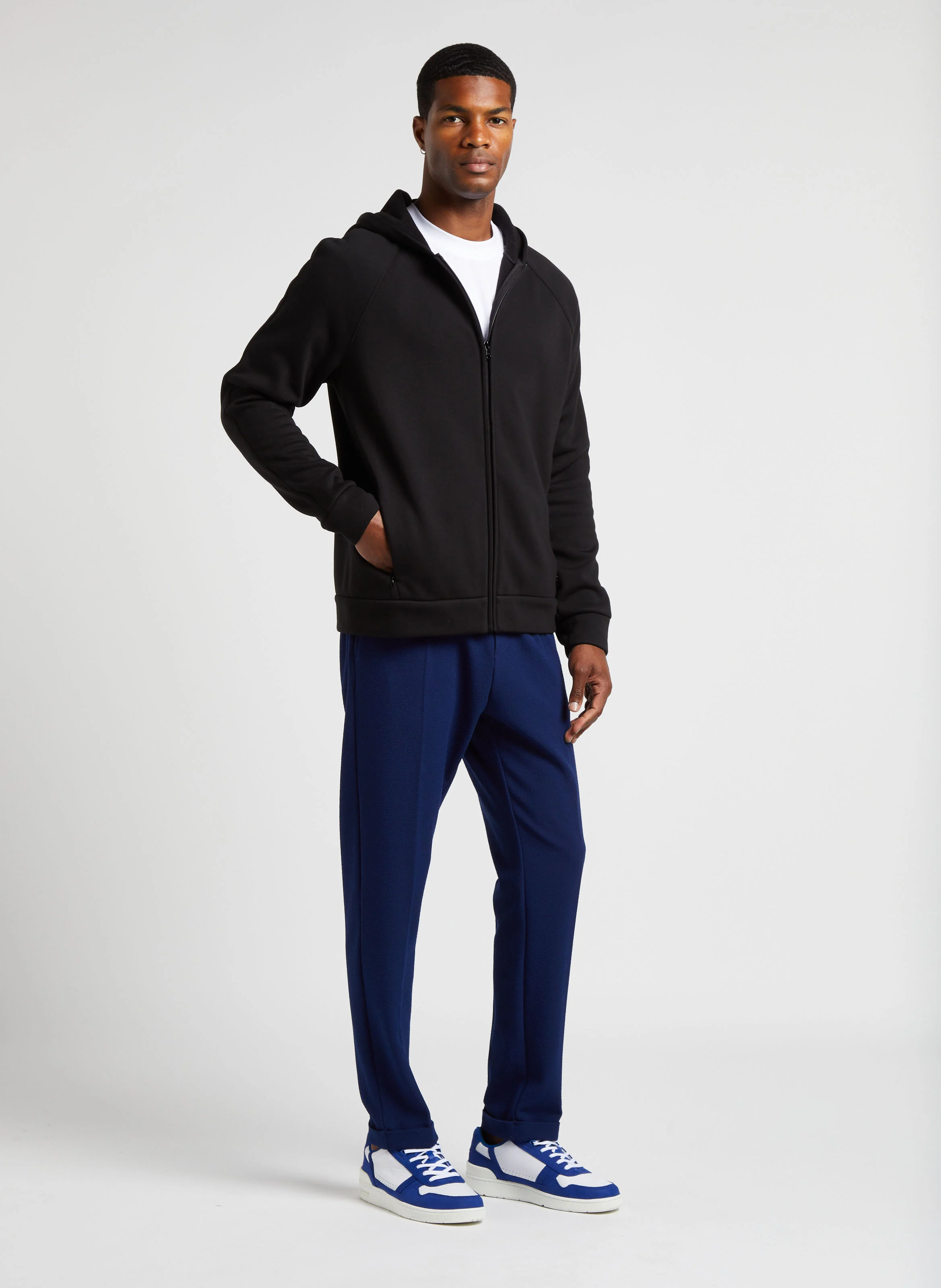 Jogging slim texturé| Bleu