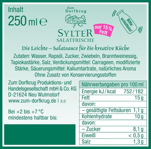 Zum Dorfkrug Sylter Salatfrische Die Leichte