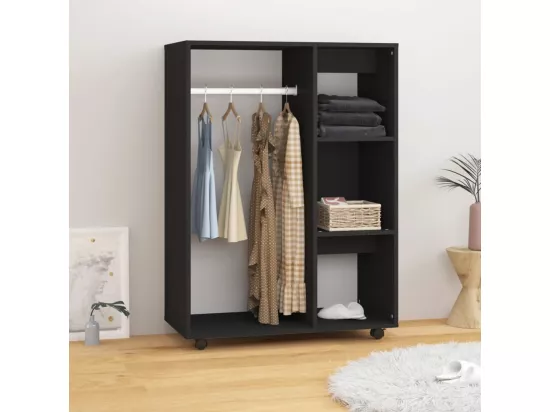 Garde-robe Noir 80x40x110 cm Bois d’ingénierie