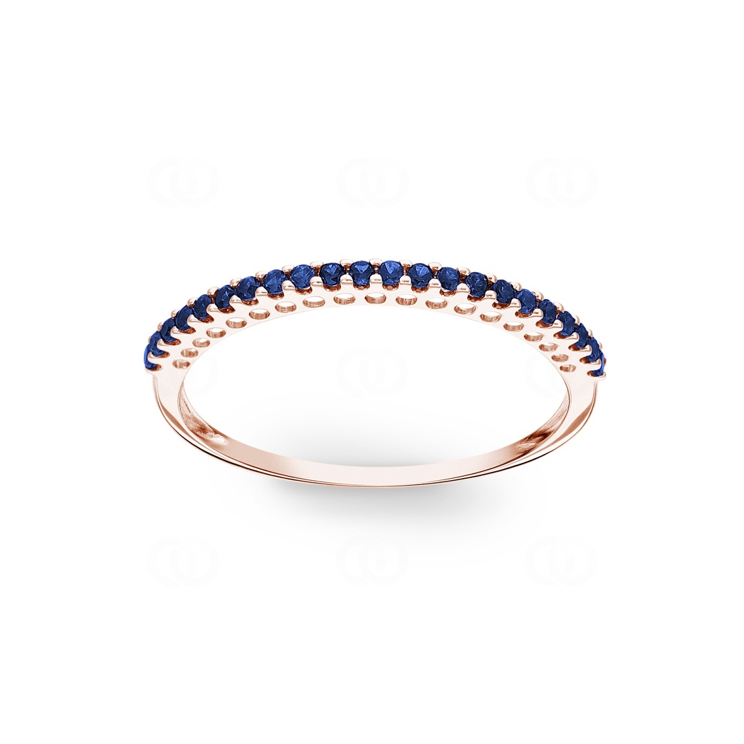 Mémoire-Ring 750/18 K Roségold mit Saphiren