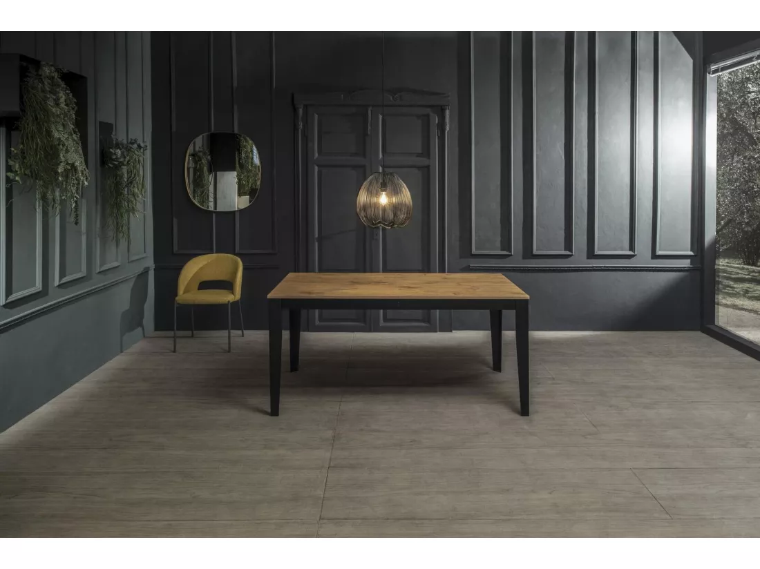 Big Table extensible (156/316 x 90 cm) en Mélamine Noir