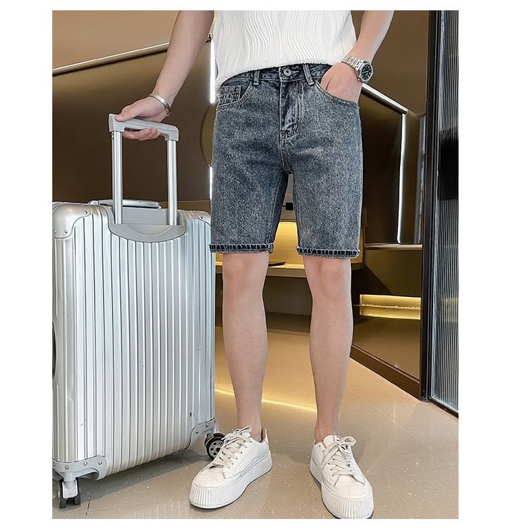 Savenne - Mid Rise Washed Denim Shorts