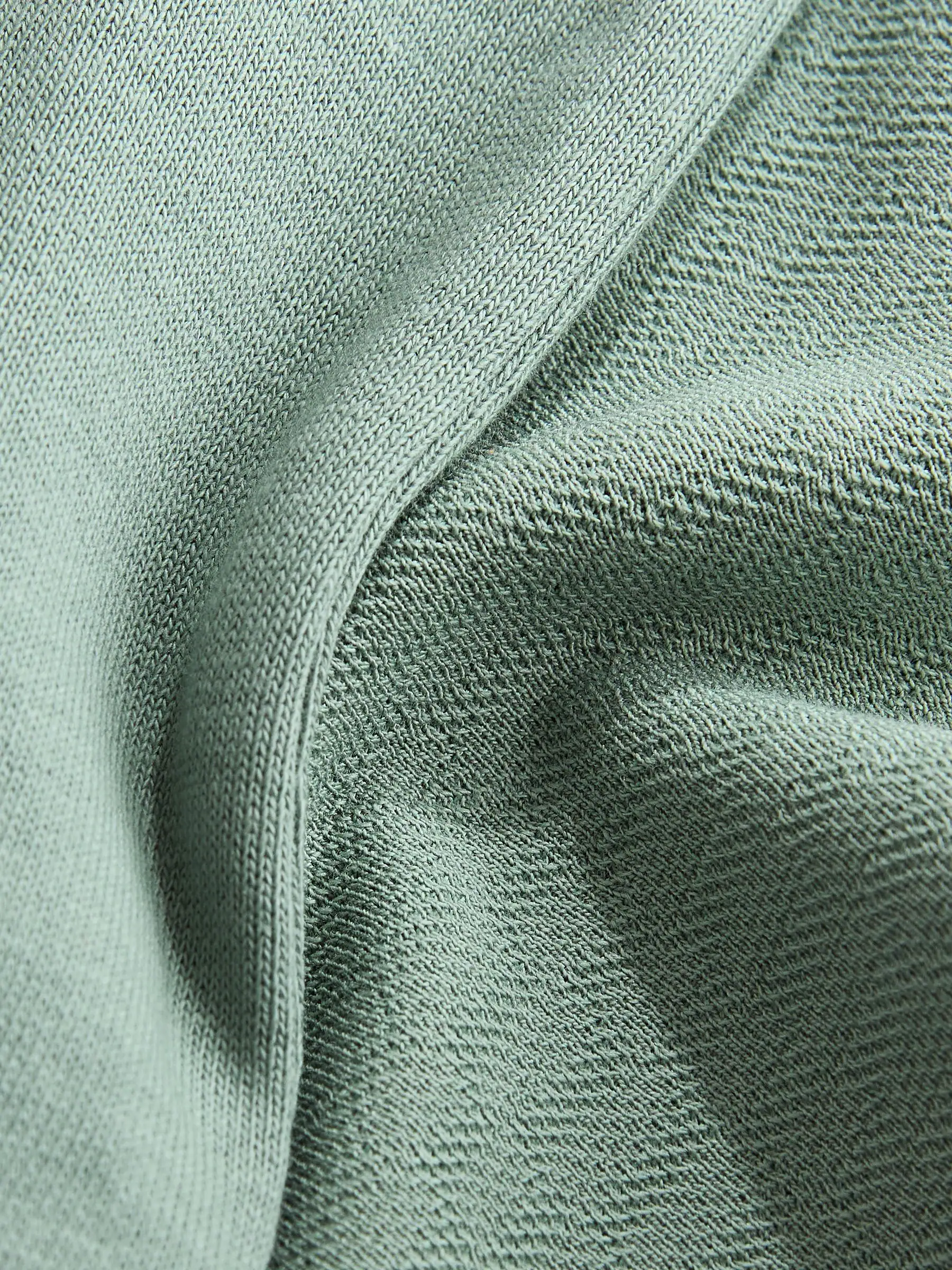 Sagegroene textuur - Set van poloshirt met korte mouwen, rits bij de hals en short (3mnd-7jr)