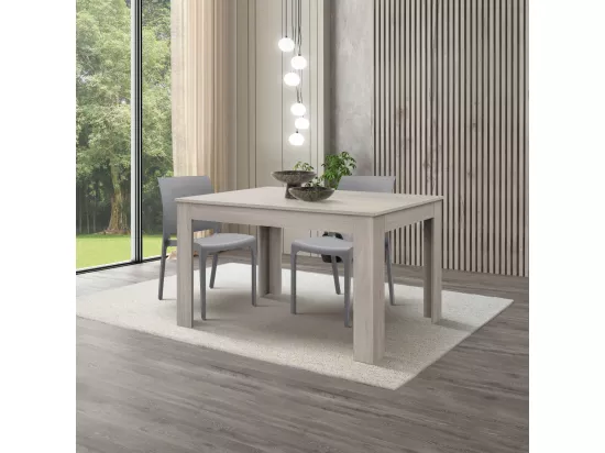 Table en bois finition orme perlé, extensible 120×80 cm - 170×80 cm - LIPARI